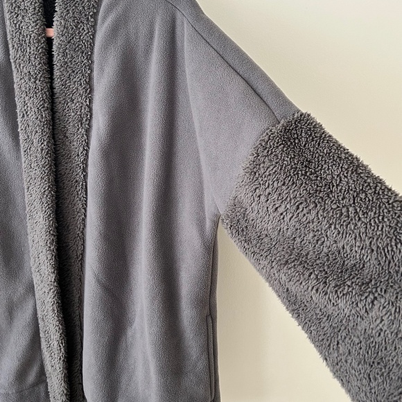 INC International Concepts Intimates Gray Sherpa Fleece Lounge Jacket - Picture 5 of 16
